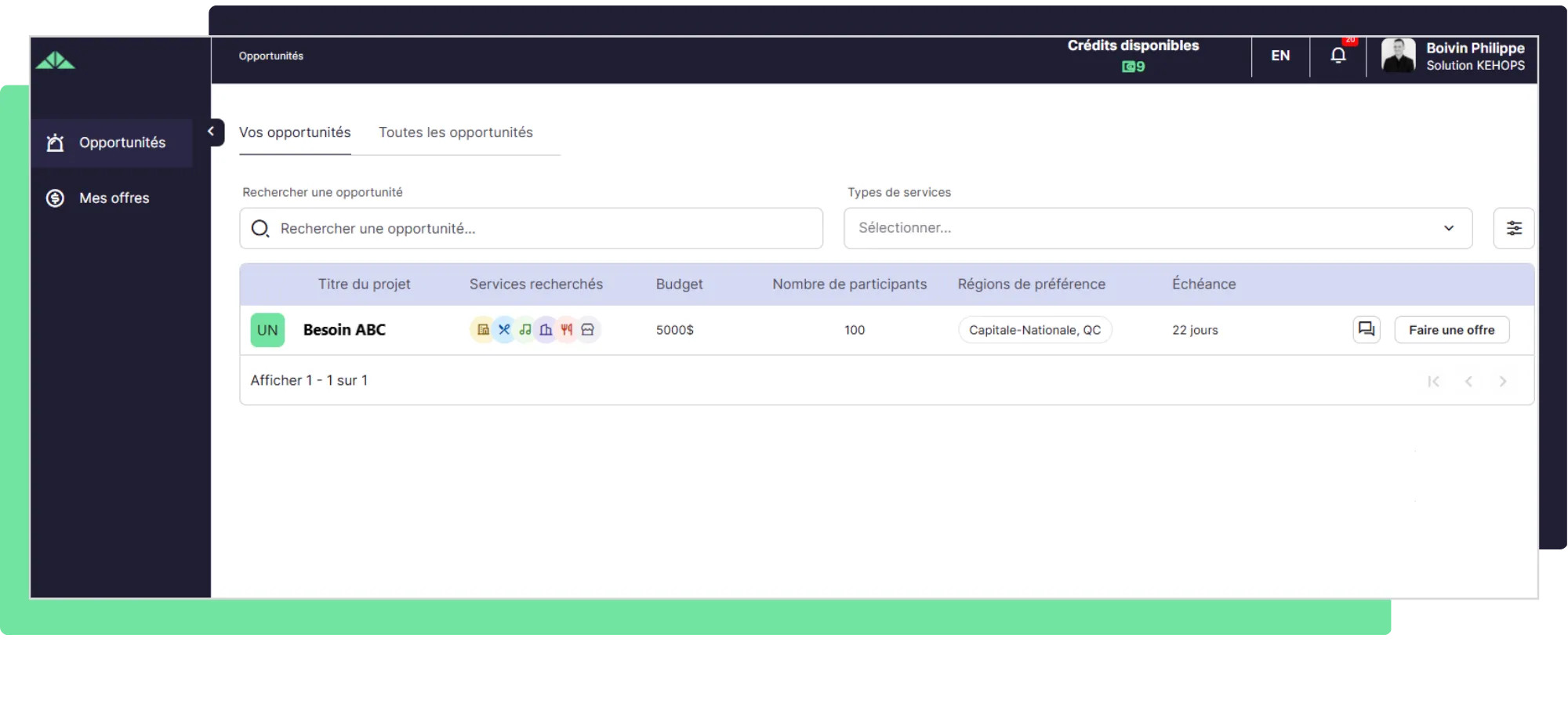 Mise en Relation Optimisée